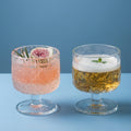 Vintage Embossed Stemmed Glass Cup